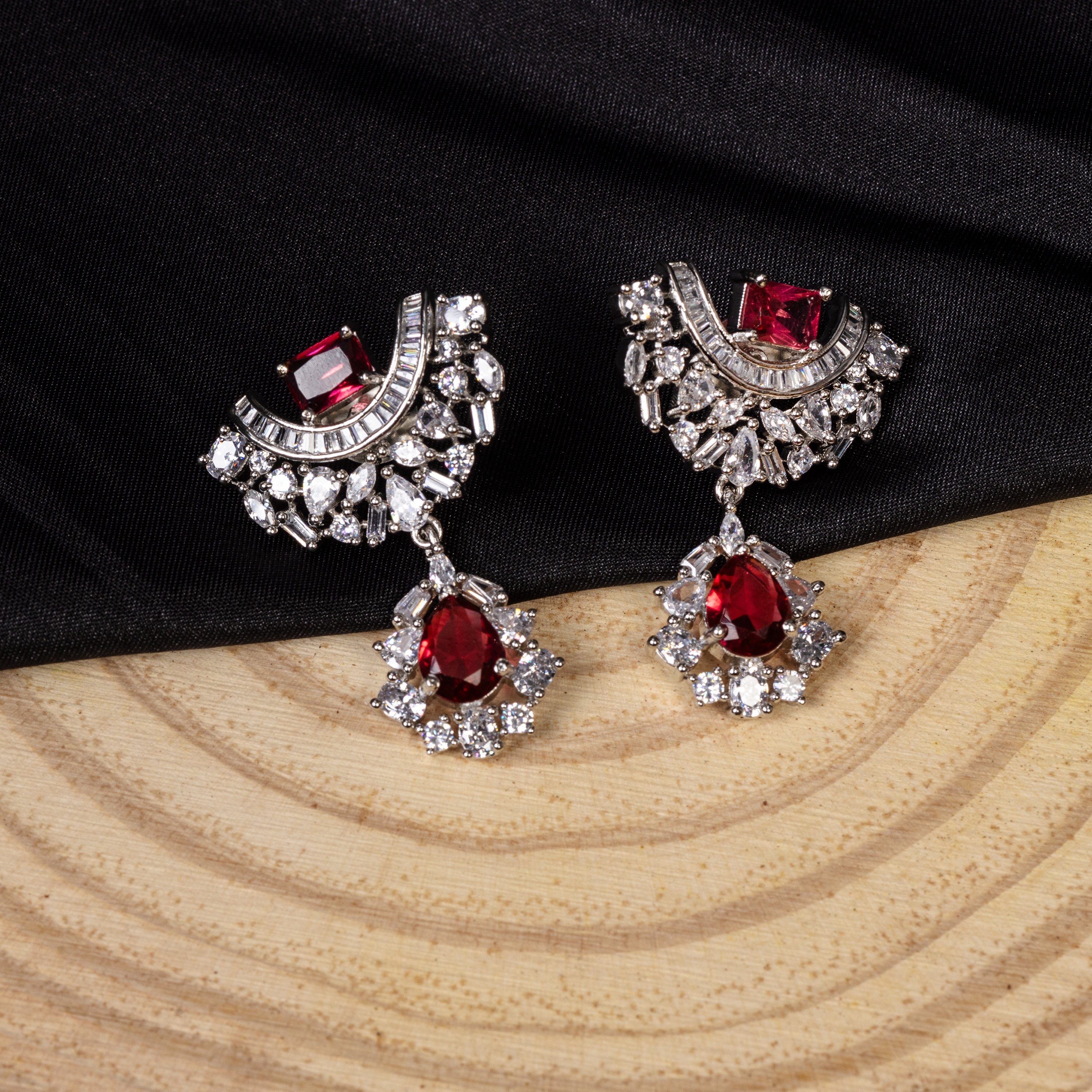 Crimson Glow – CZ Ruby Radiance-Mivanaa